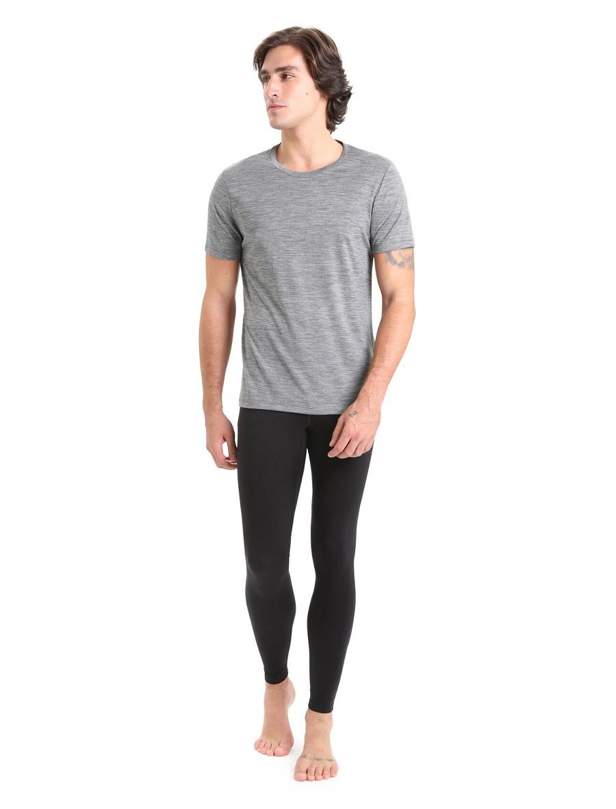 Men's Icebreaker BodyfitZone™ Merino 200 Zone Thermal Leggings Base Layers Black | CA 1574WNBY